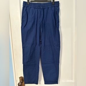 J. Crew Factory Linen-Cotton Blend Drawstring Pant Navy (4)